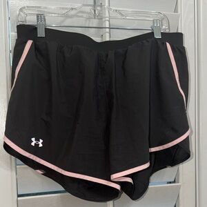 Under Armour Women's Athletic Shorts - Black with Pink Accents